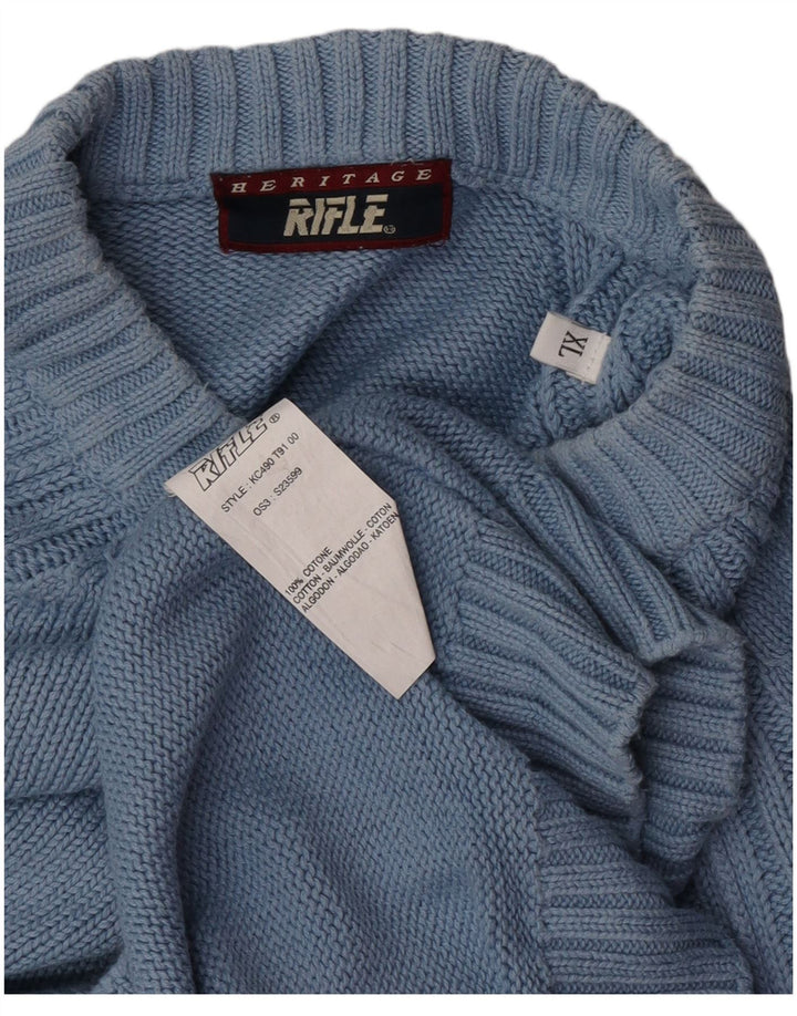 Rifle Herren-Pullover mit Rundhalsausschnitt, XL, blaue Baumwolle