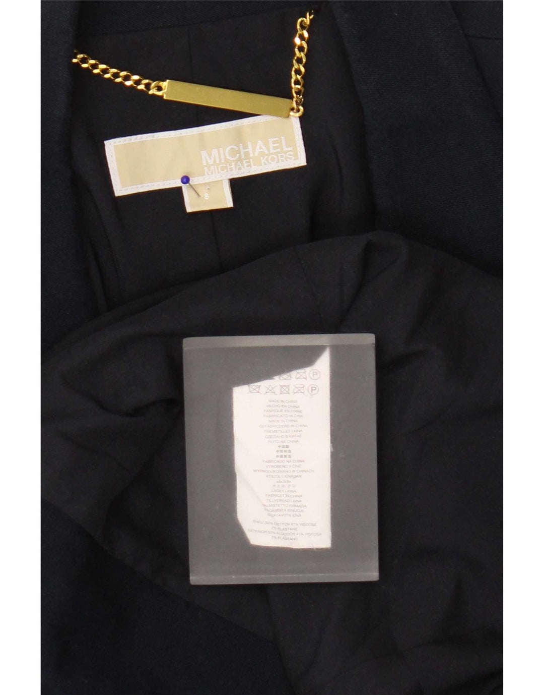 Michael Kors Damen Zweireiher-Blazerjacke US 8 Medium Navy Blue