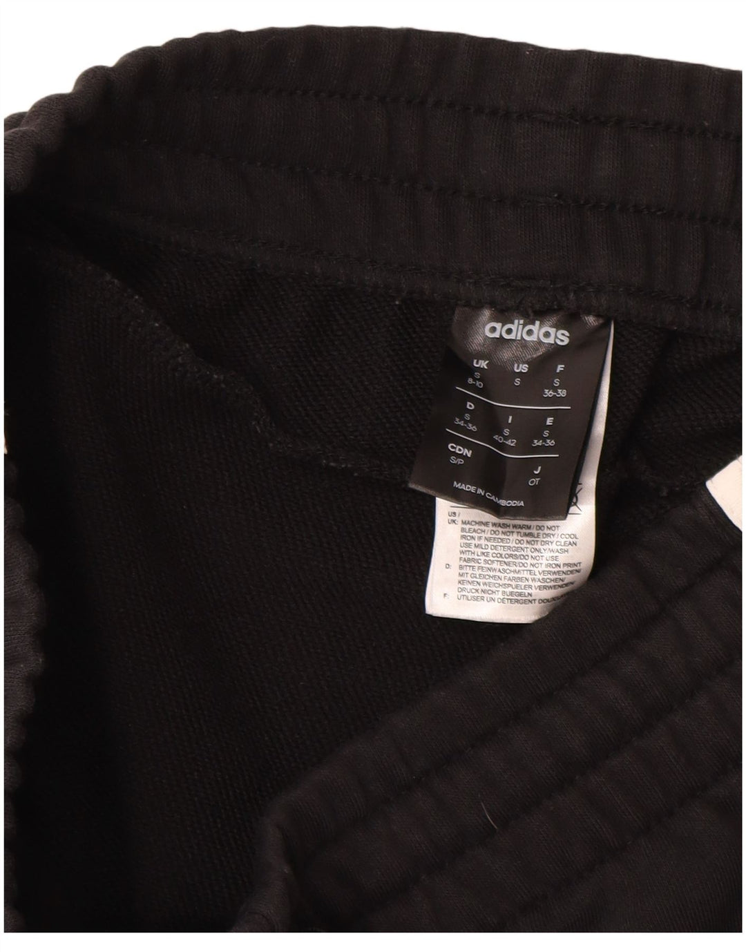 ADIDAS Damen Trainingshose Jogger UK 8/10 Small Schwarz Baumwolle