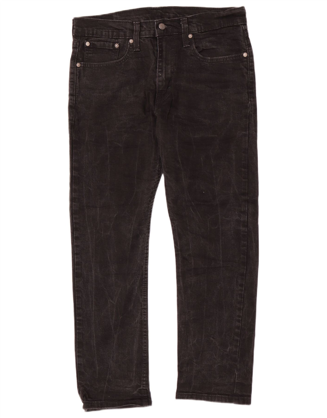 Levi's Herren 502 Tapered Jeans W32 L27 Schwarze Baumwolle