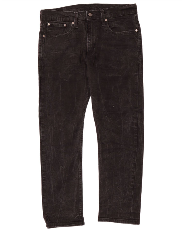 Levi's Herren 502 Tapered Jeans W32 L27 Schwarze Baumwolle