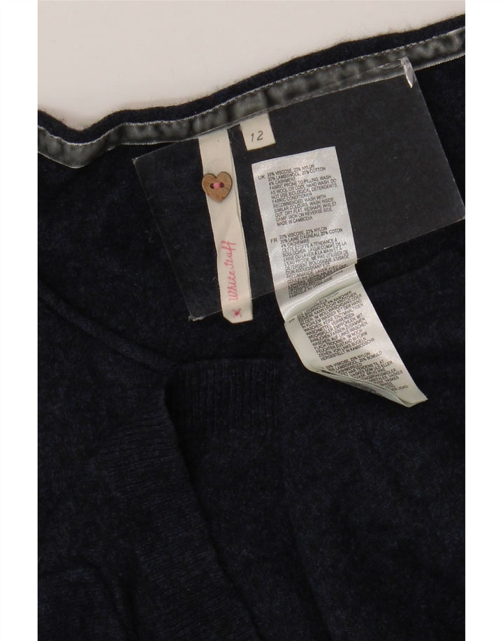 White Stuff Damen-Pullover mit bauchfreiem U-Boot-Ausschnitt, Gr. 12, mittleres Marineblau
