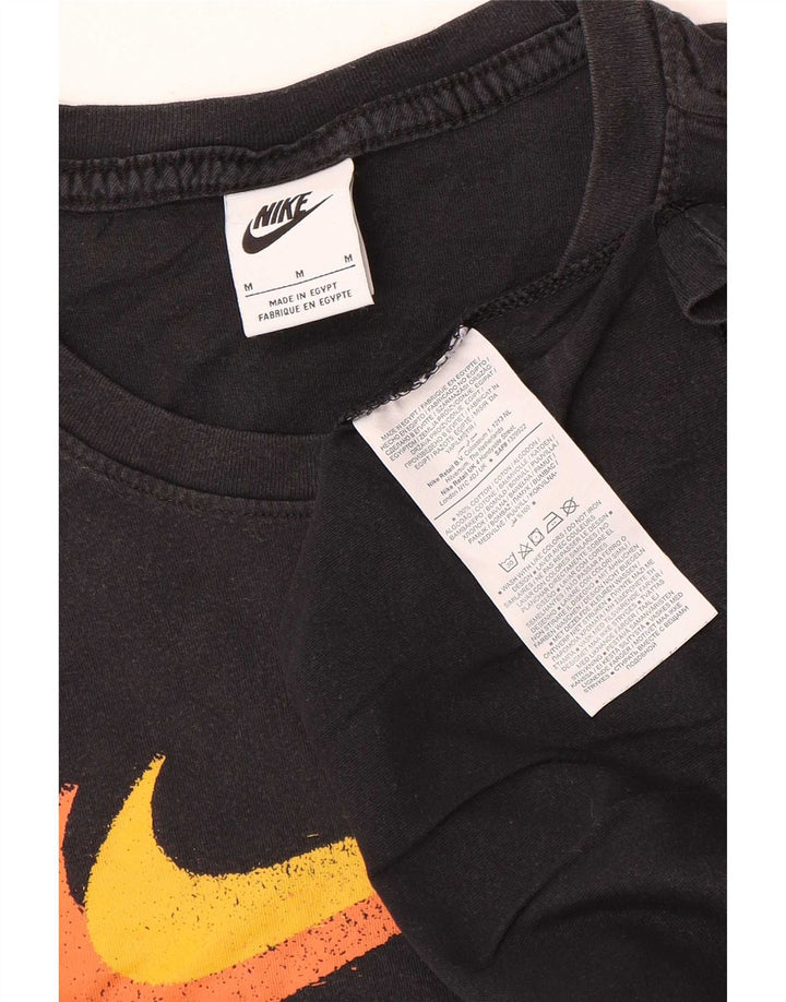 Nike Herren-T-Shirt mit Grafik, mittelgroß, schwarze Baumwolle