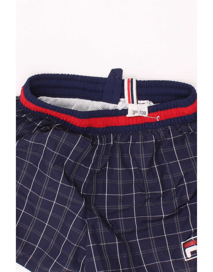 Fila Badeshorts für Jungen, 7–8 Jahre, Marineblau kariert