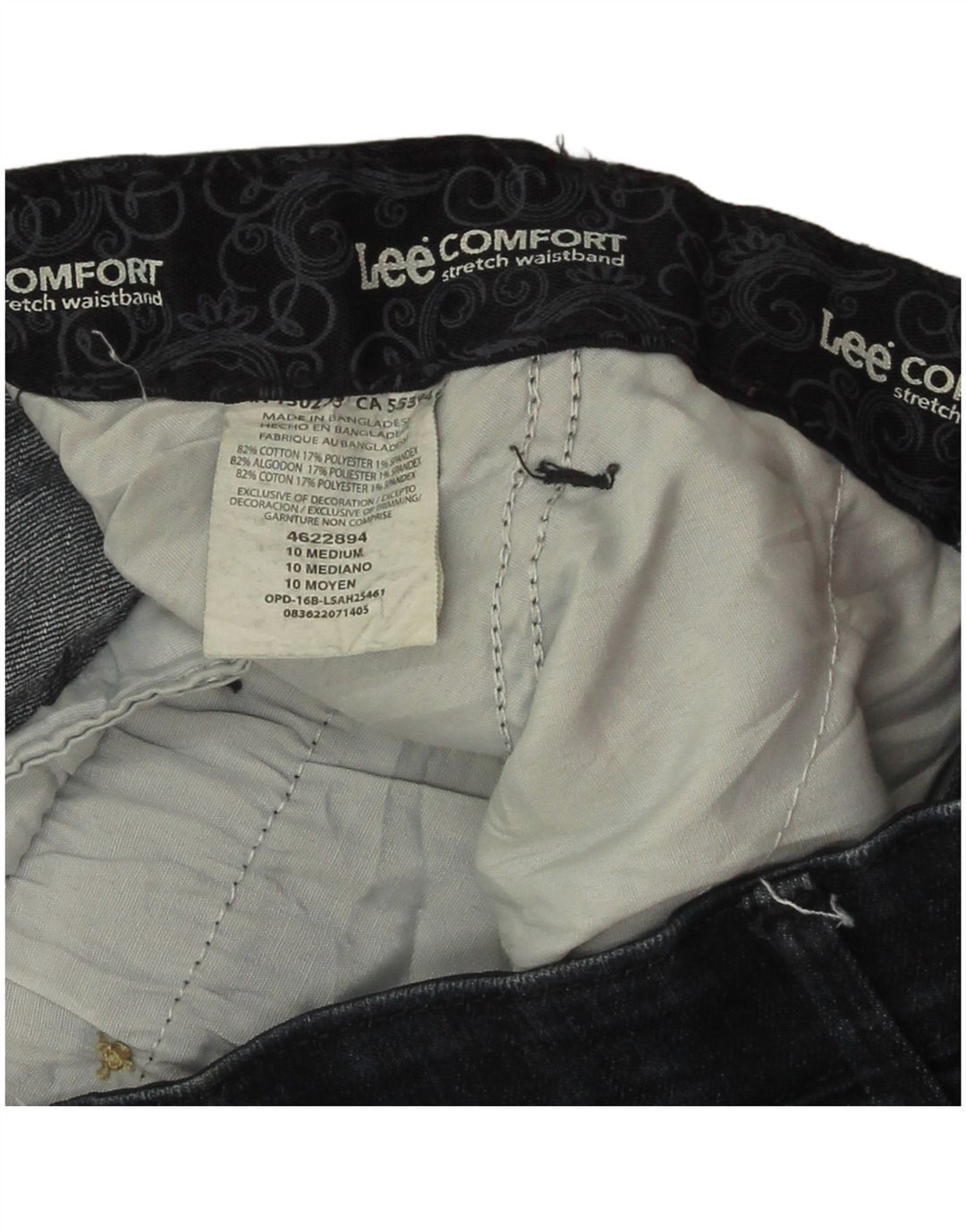 Lee Damen Jeansshorts US 10 Large W32 Marineblaue Baumwolle