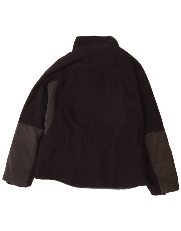 Tommy Hilfiger Herren Utility-Jacke UK 44 2XL Schwarze Colourblock-Wolle