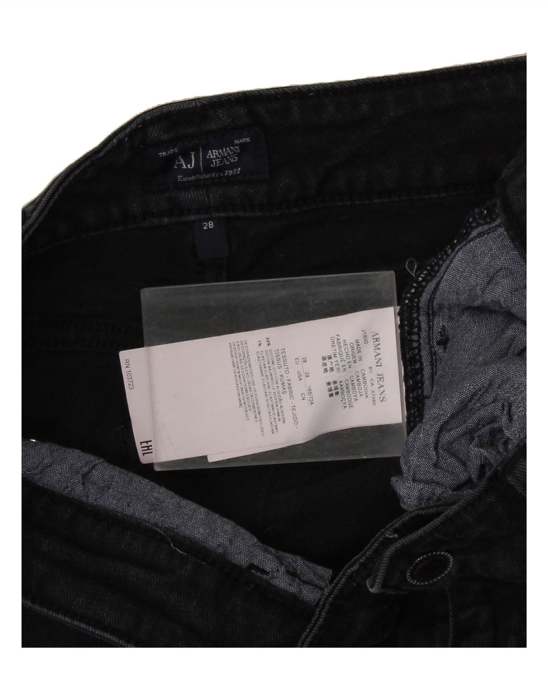 ARMANI Womens Straight Jeans W28 L27 Navy Blue Cotton Vintage Armani and Second-Hand Armani from Messina Hembry 