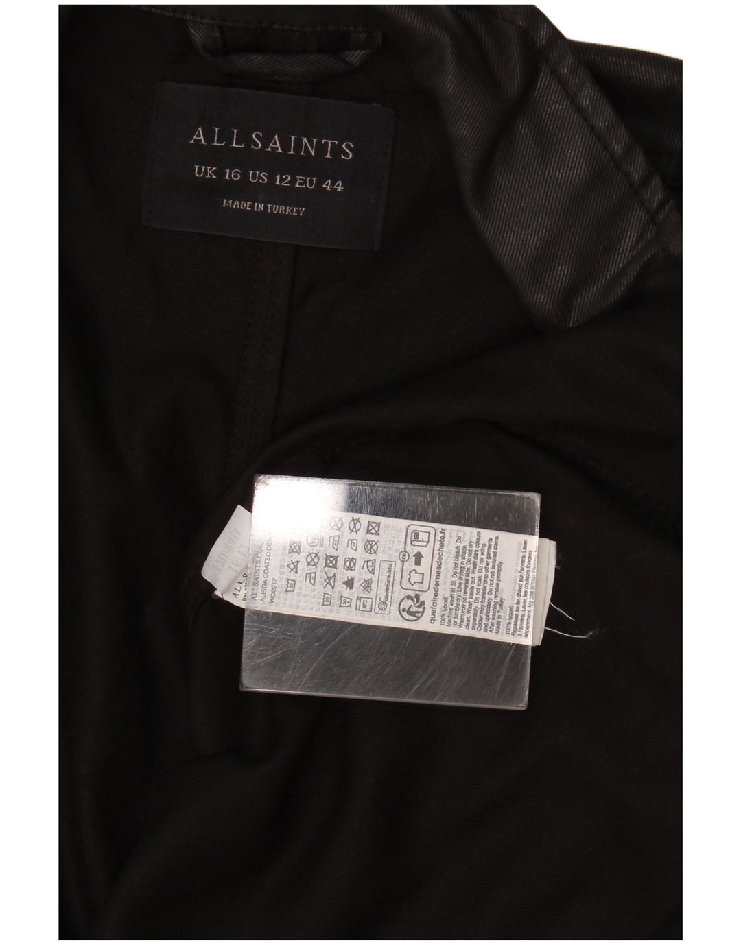 All Saints Womens Open Blazer Jacke UK 16 Large Schwarz Lyocell