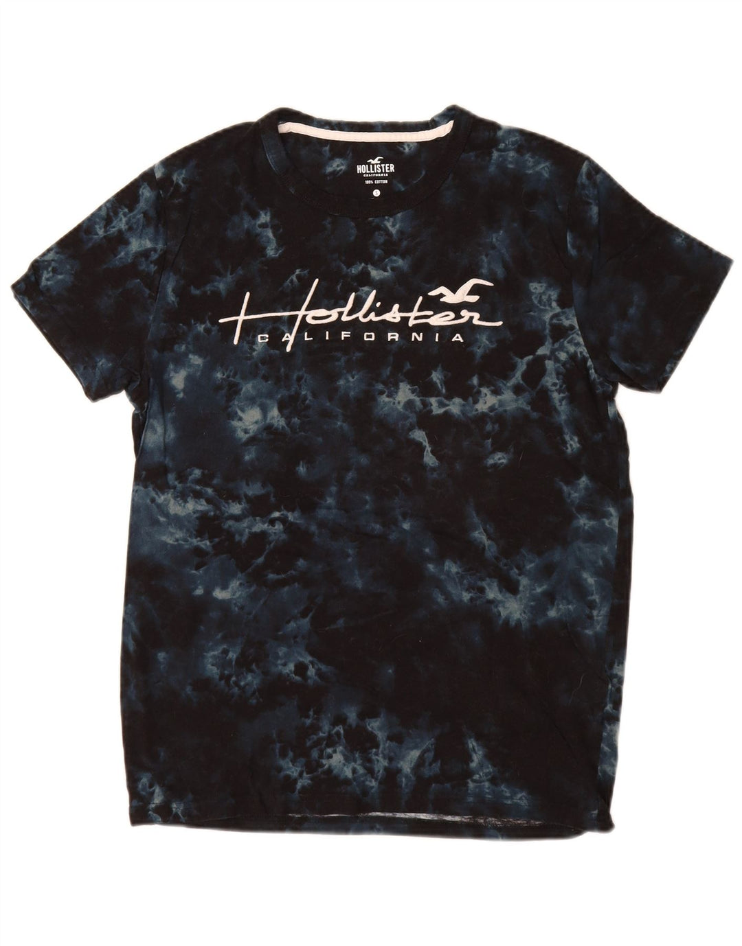 HOLLISTER Herren-T-Shirt mit Grafik, Größe S, Marineblau, Batik-Baumwolle