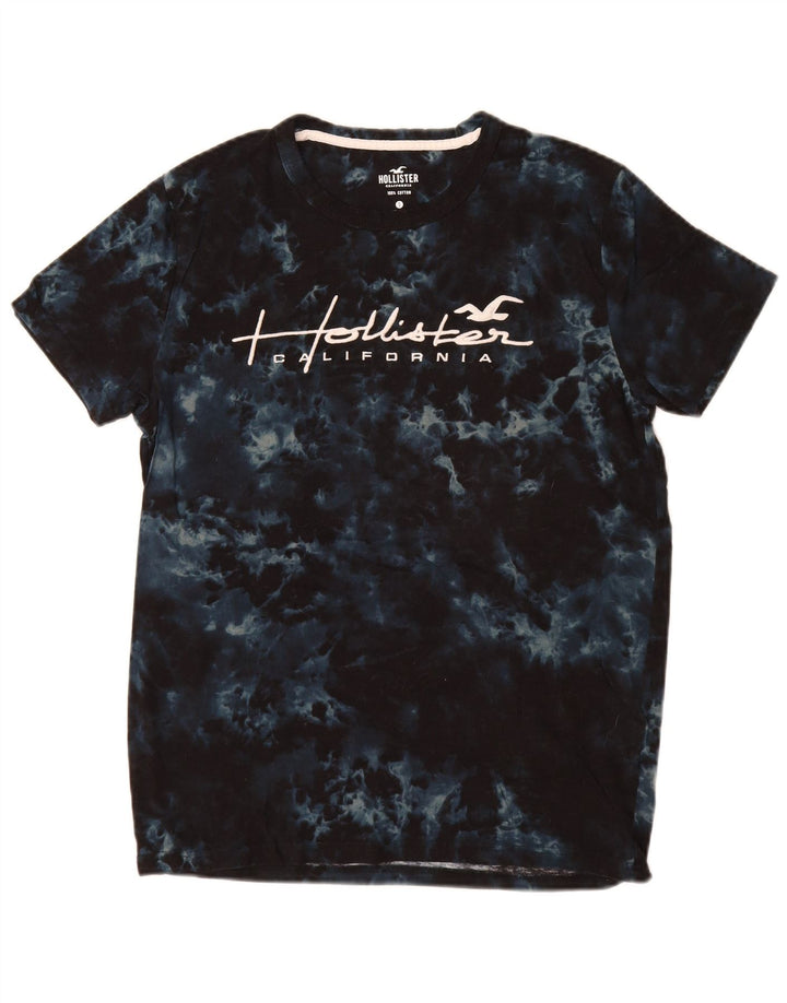 HOLLISTER Herren-T-Shirt mit Grafik, Größe S, Marineblau, Batik-Baumwolle