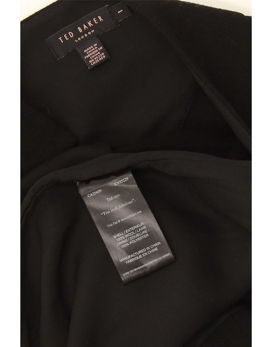 Ted Baker Damen, figurbetontes Kleid, Größe 1 XS, schwarze Wolle