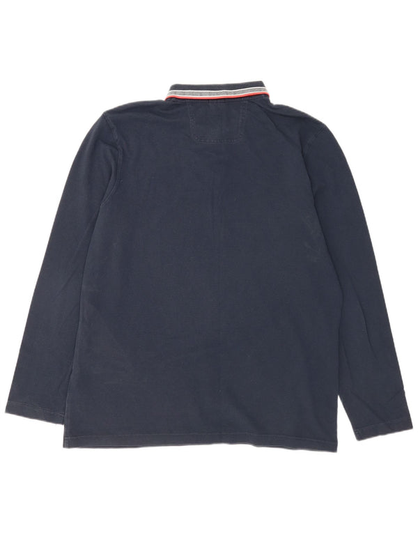 Hugo Boss Herren-Langarm-Poloshirt mit normaler Passform, 2XL, Marineblau, Baumwolle