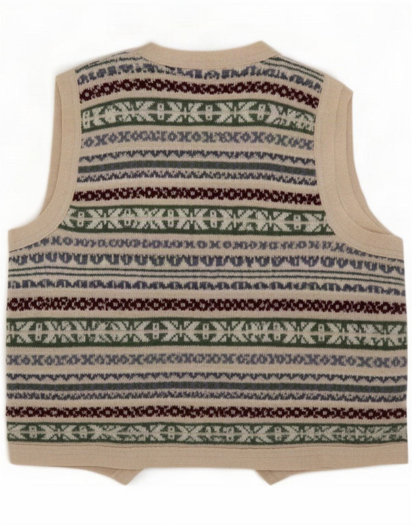 Vintage Herren-Strickjacke, mittelgroß, mehrfarbig, Fair Isle