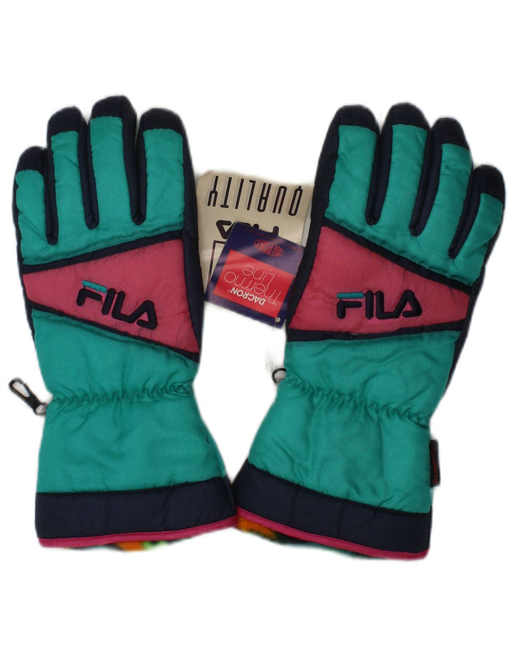 Fila Herren-Skihandschuhe, klein, grün, Farbblock, Polyester, Winter