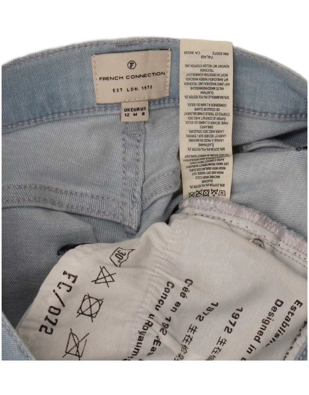 FRENCH CONNECTION Damen Slim Jeans UK 12 Medium W30 L28 Blaue Baumwolle