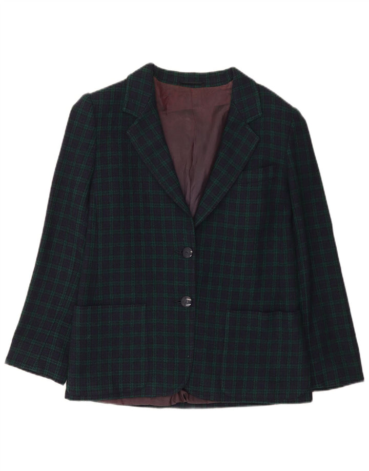 Marella Damen-Blazerjacke mit 2 Knöpfen, Gr. 10, Größe S, Marineblau, kariert