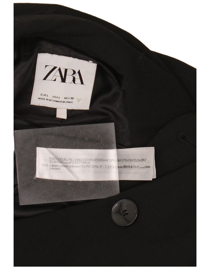 Zweireihiger Blazer für Damen von ZARA, Gr. 40, Größe L, Schwarz, Polyester