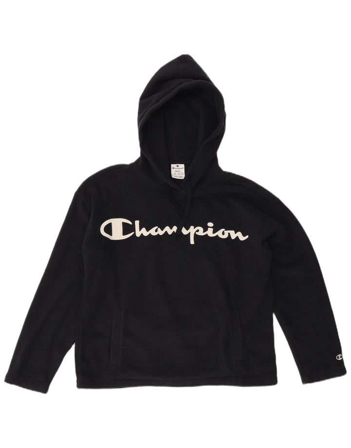 Champion Womens Graphic Oversized Fleece Pullover UK 10 Small Schwarz