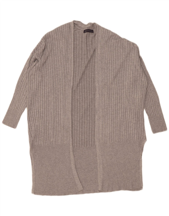 Marks & Spencer Damen Longline Open Cardigan Pullover UK 14 Mittelgrau
