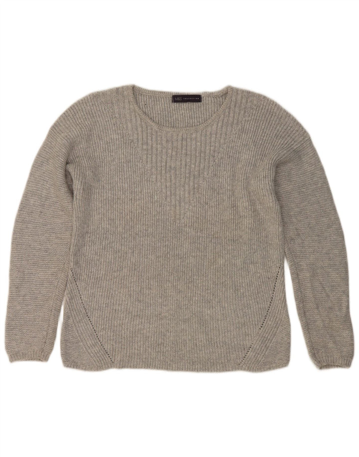 Marks & Spencer Damen-Pullover mit U-Boot-Ausschnitt, Gr. 12, Mittelsilber