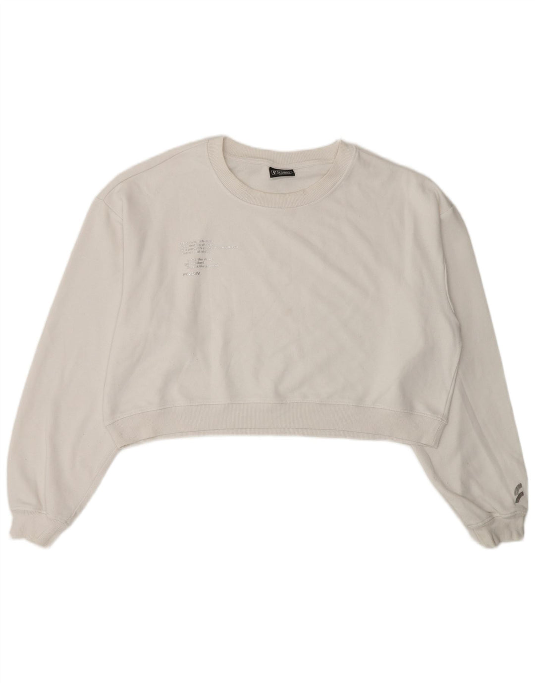 Freddy Damen Crop Oversized Sweatshirt Pullover UK 14 Mittelweiß