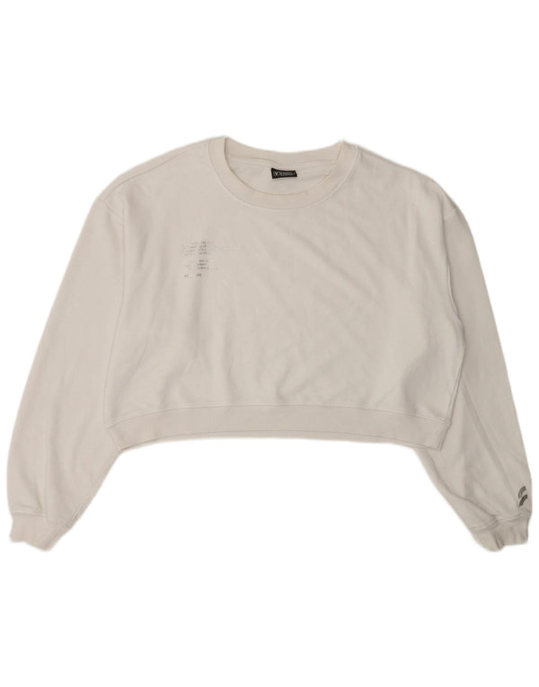 Freddy Damen Crop Oversized Sweatshirt Pullover UK 14 Mittelweiß