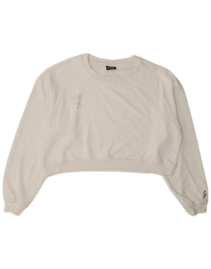 Freddy Damen Crop Oversized Sweatshirt Pullover UK 14 Mittelweiß