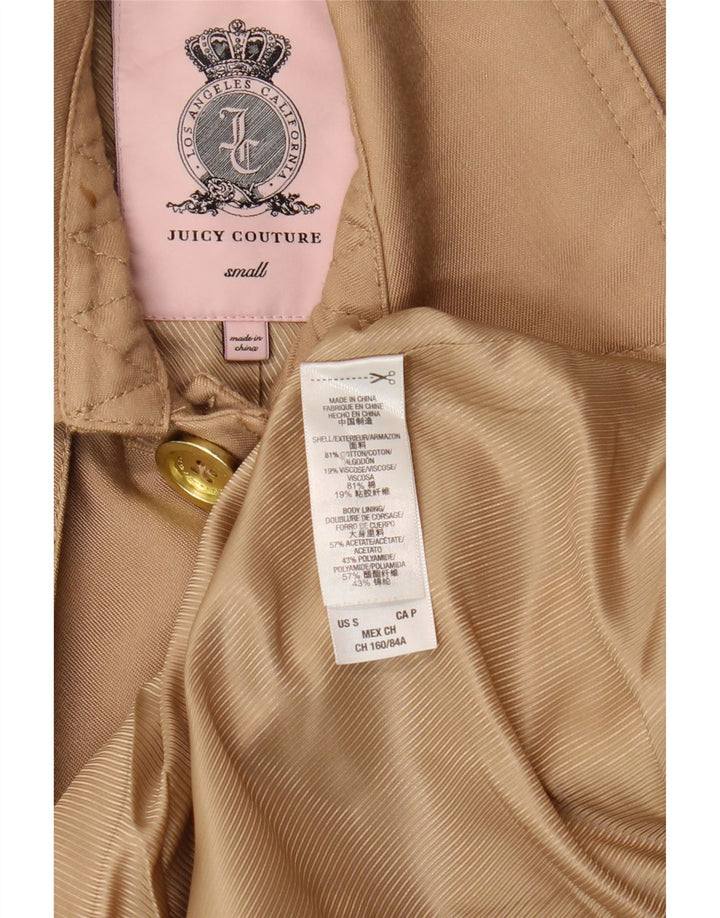 Juicy Couture Damen Trenchcoat UK 10 Small Beige Baumwolle
