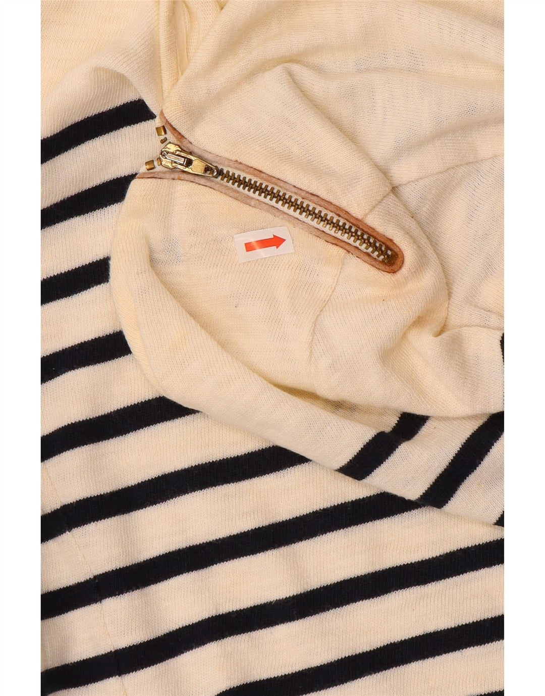Massimo Dutti Damen-Top, 3/4-Ärmel, UK-Größe 12, mittelgrau, gestreift, Baumwolle