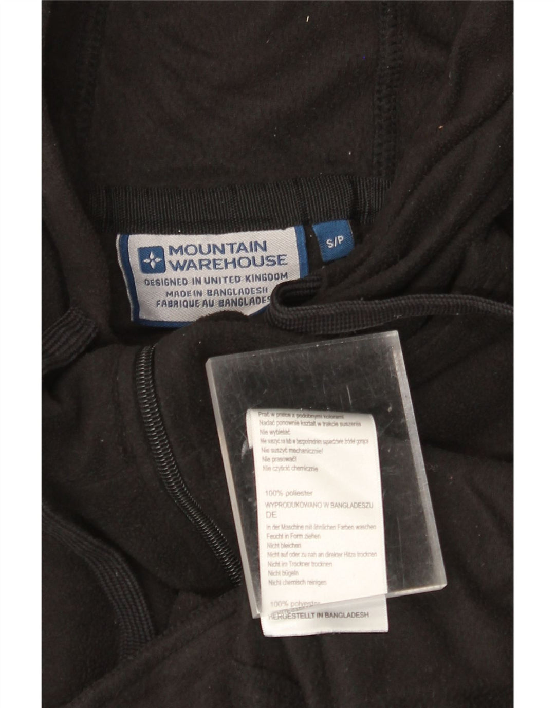 MOUNTAIN WAREHOUSE Herren-Fleecejacke mit Kapuze, UK 36, Größe S, Schwarz, Polyester