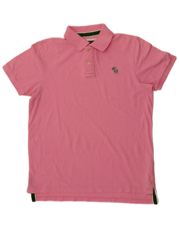 Abercrombie & Fitch Herren-Muskel-Poloshirt XL aus rosa Baumwolle