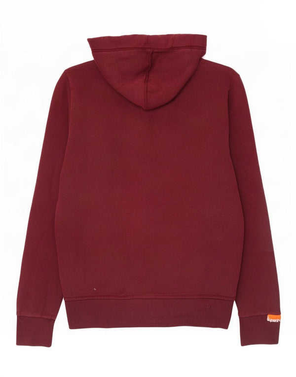 Superdry Herren-Kapuzenpullover, groß, Burgunderrot, Baumwolle
