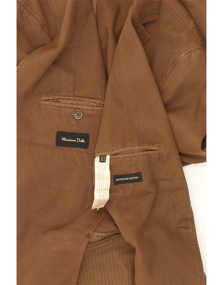 MASSIMO DUTTI Herren 2-Knopf-Blazerjacke EU 56 XL Braune Baumwolle