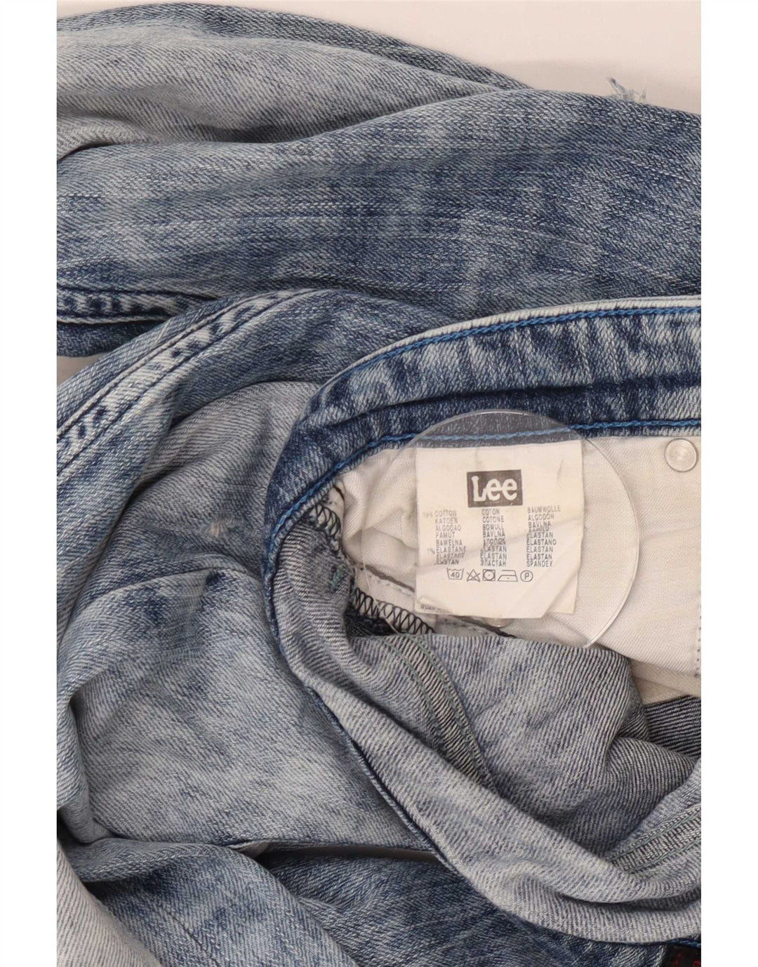 Lee Herren Knox Distressed Straight Jeans W29 L30 Blaue Baumwolle