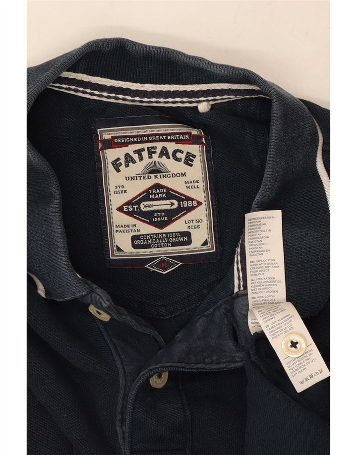 Fat Face Herren-Poloshirt aus mittelblauer Baumwolle in Marineblau