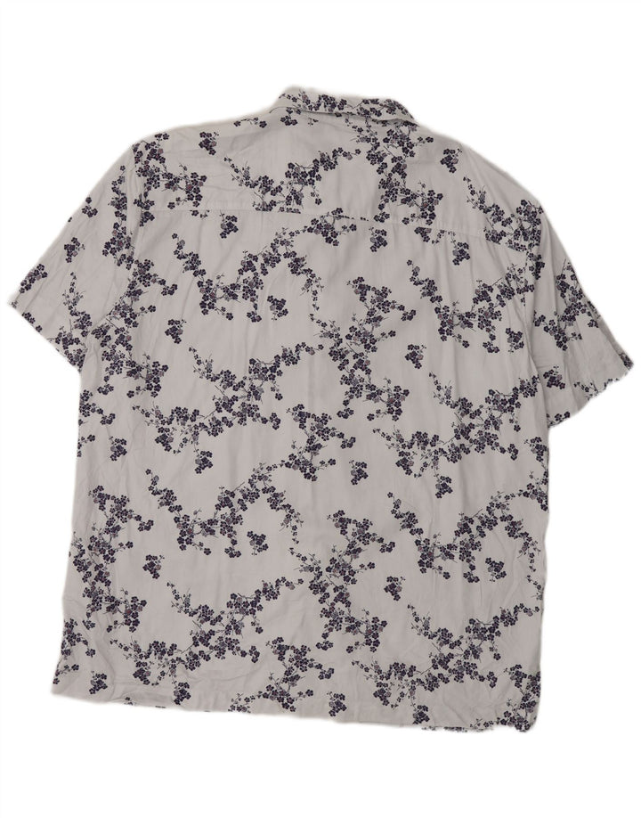 Superdry Herren Kurzarmhemd 2XL Grau Blumen Modal