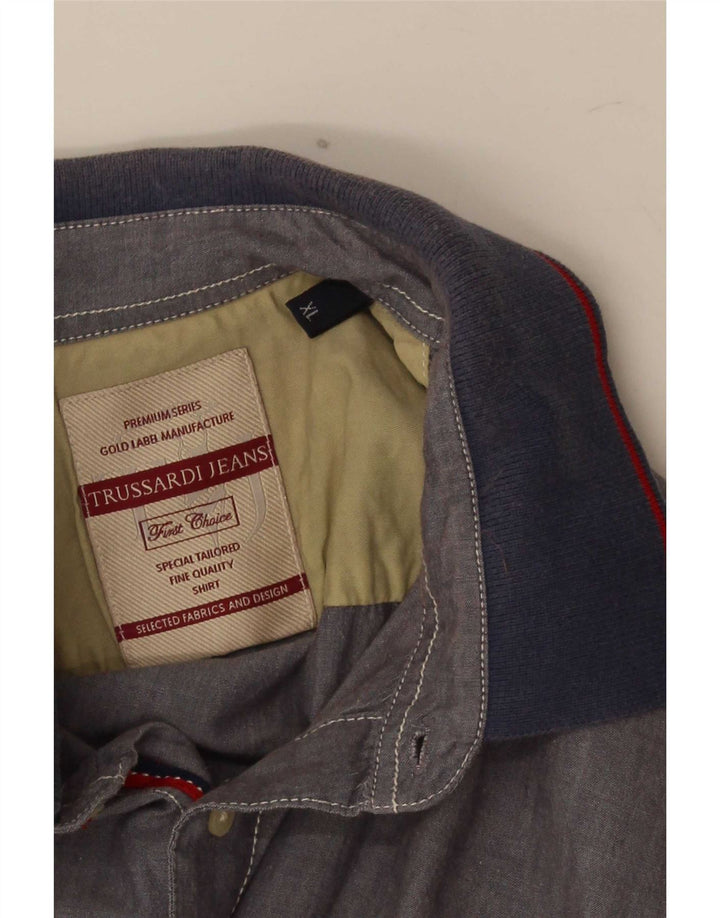 Trussardi Herren Kurzarmhemd XL Grau