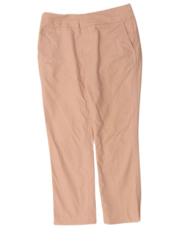 Zara Damen Crop Straight Chino Hose EU 38 Small W28 L25 Rosa Baumwolle