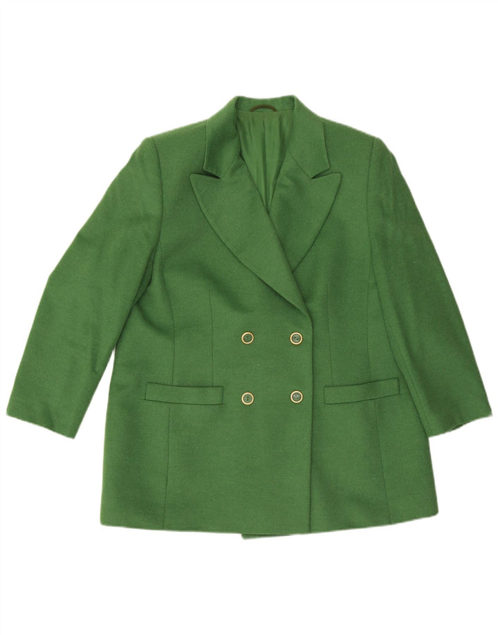Hucke Damen Zweireihige Blazerjacke UK 18 XL Grüne Wolle