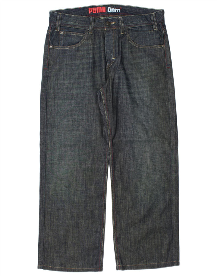 Puma Herren Straight Jeans W32 L28 Marineblau Baumwolle