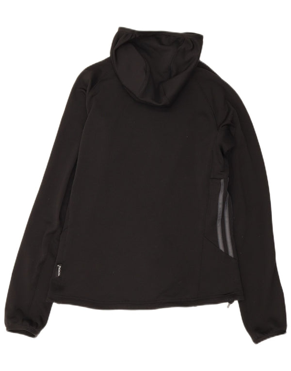 Adidas Womens Zip Hoodie Sweater UK 10 Small Black Polyester