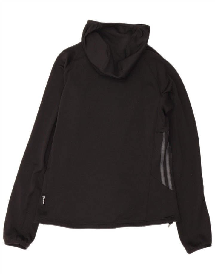 Adidas Damen Zip Hoodie Pullover UK 10 Small Schwarz Polyester