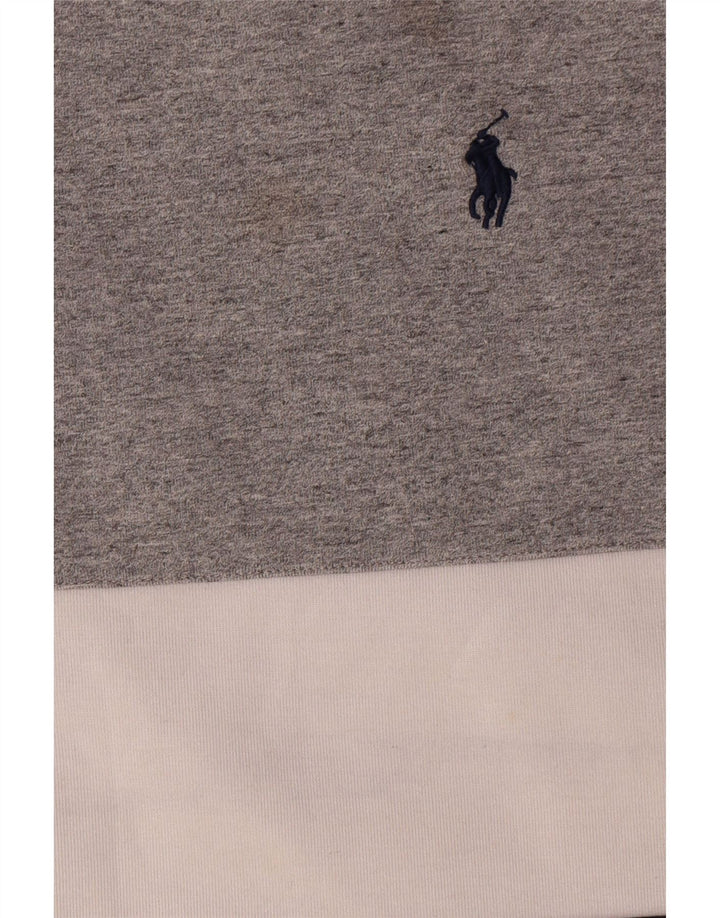 Polo Ralph Lauren Herren-Sweatshirt-Pullover, großes graues Colourblock-Polyester