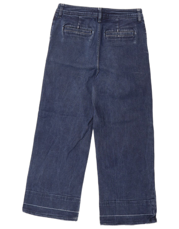 Fat Face Damen-Jeans mit weitem Bein, kurz geschnitten, UK 10, Größe S, W30, L24, Marineblau, Baumwolle