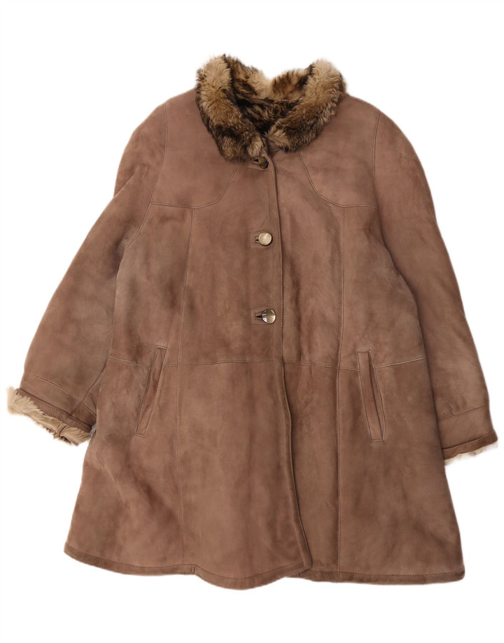 Vintage Damen Lammfellmantel UK 18 XL Braun