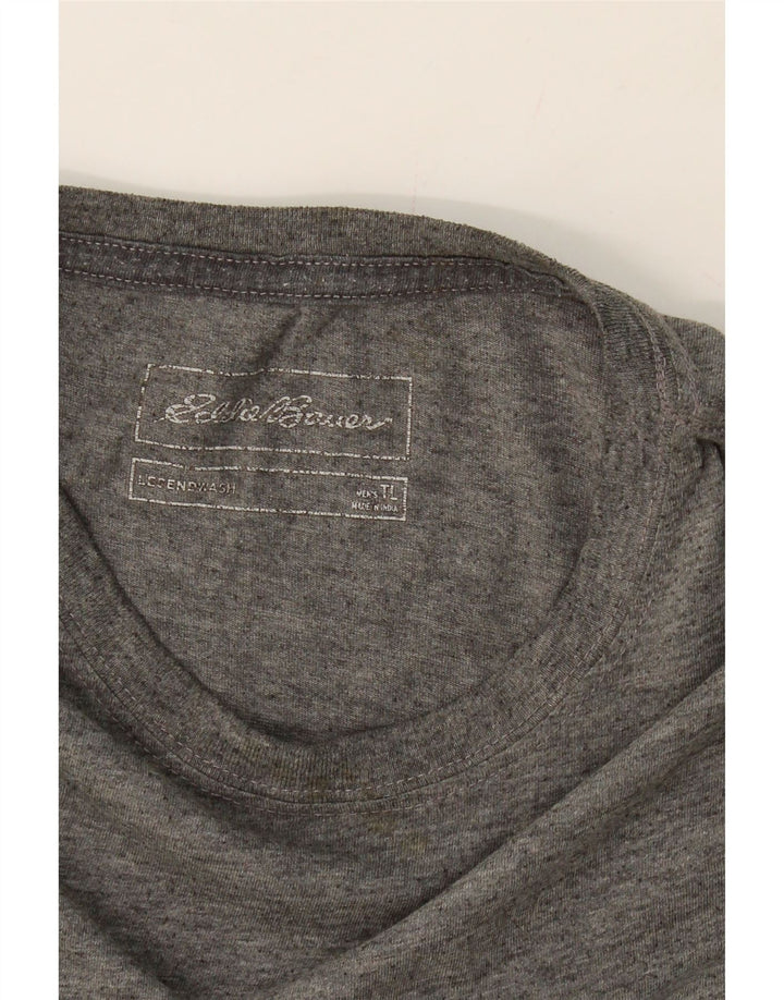 EDDIE BAUER Mens Graphic T-Shirt Top Large Grey Polyester Vintage Eddie Bauer and Second-Hand Eddie Bauer from Messina Hembry 