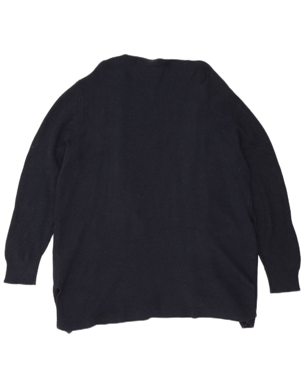 Marks & Spencer Womens Longline Open Cardigan Sweater UK 20 2XL Navy Blue