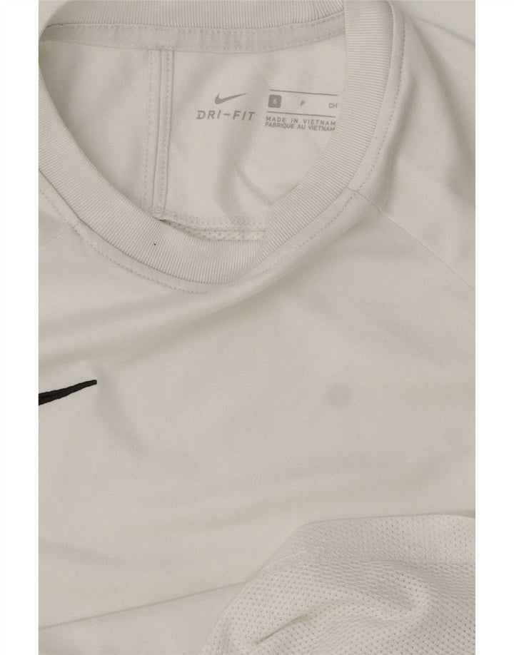 Nike Herren Dri Fit T-Shirt Top Small Weiß Farbblock