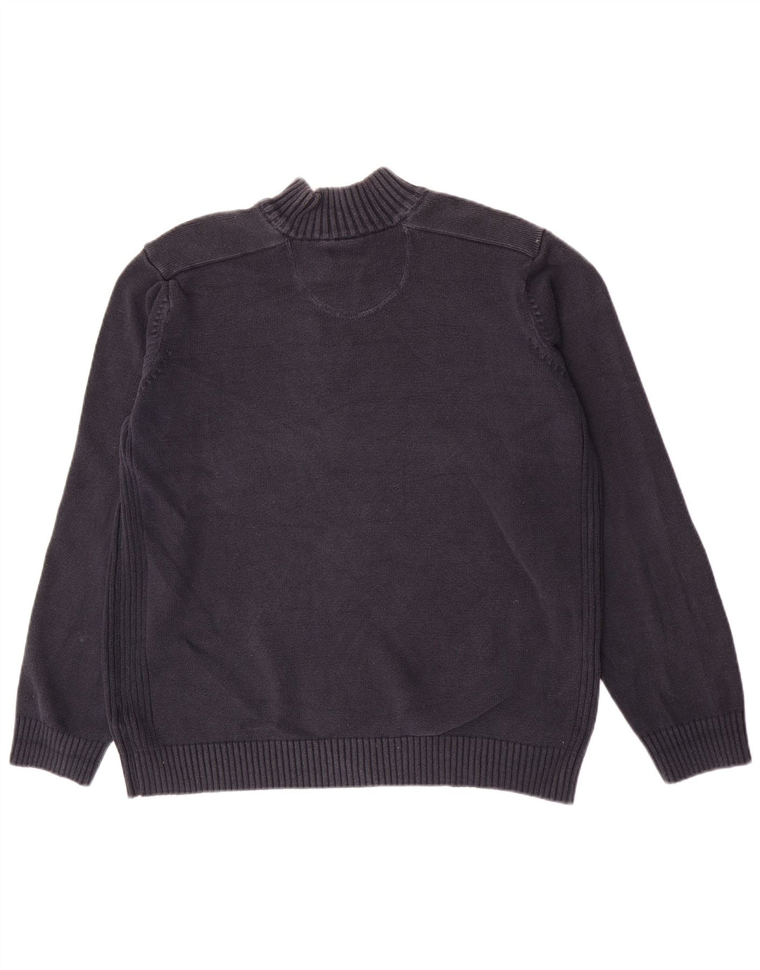 Marks & Spencer Herren Blauer Harbour-Pullover mit Knopfkragen, XL, Marineblau, Baumwolle