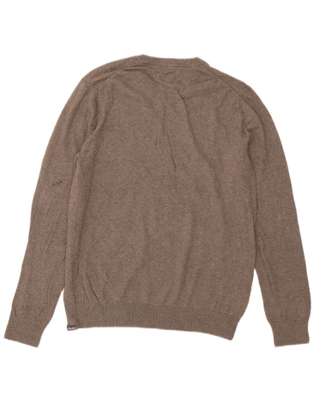 Eddie Bauer Herren-Pullover mit V-Ausschnitt, mittlere Khaki-Baumwolle